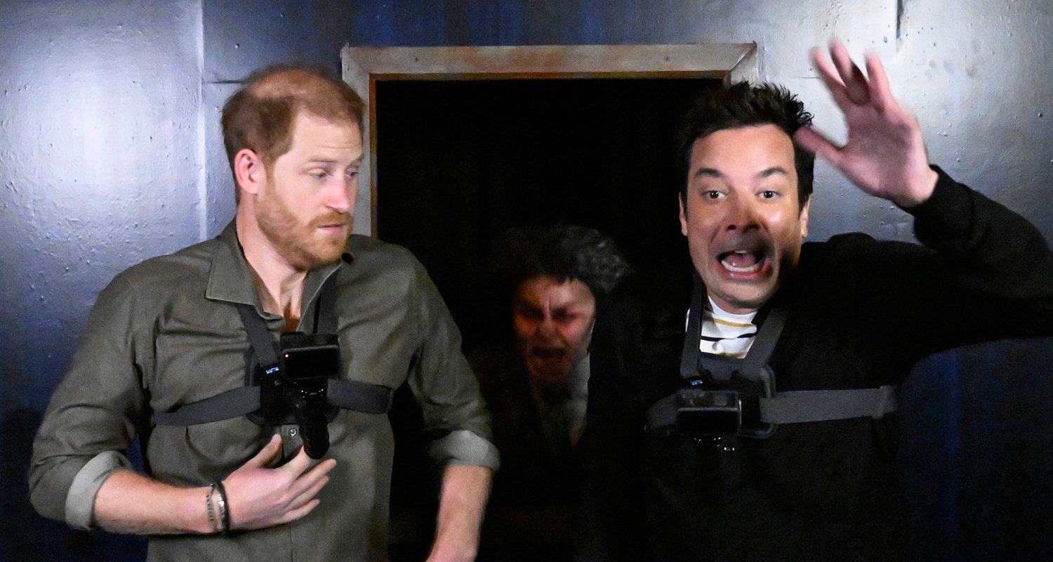 Prince Harry Screams As He Gets Scared With Jimmy Fallon at ‘Tonightmares’ Haunted House – Watch Now! | Jimmy Fallon, Prince Harry | Just Jared: Celebrity News and Gossip